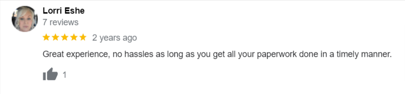 Positive customer review