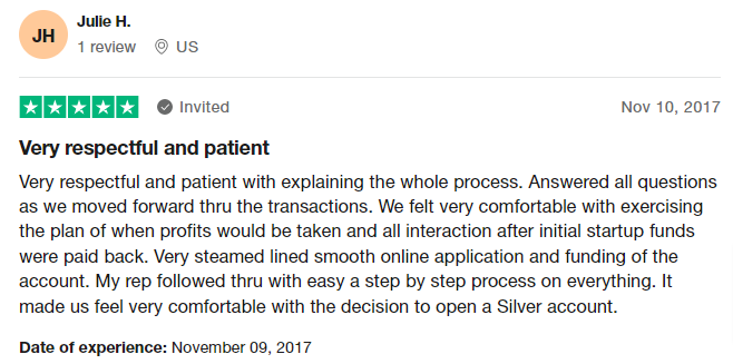A customer praising company's services.