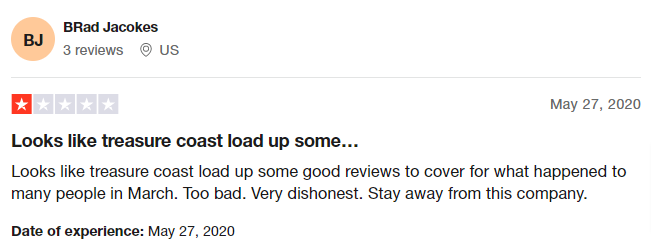 A customer complaining about TCBG's dishonesty 