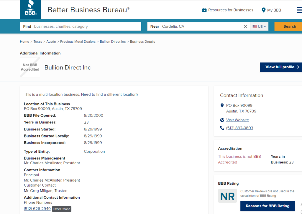 Better Business Bureau Review