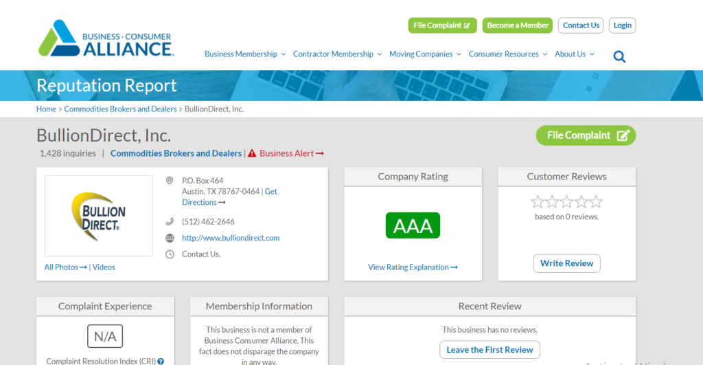 Business Consumer Alliance Review