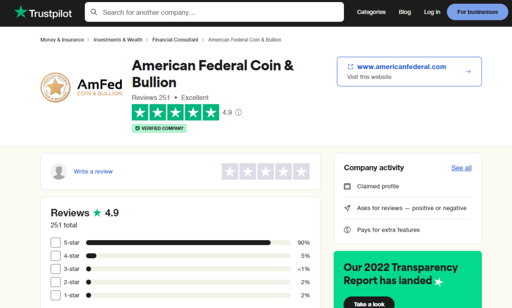 American Federal Rare Coin And Bullion Ratings and Reviews on Trustpilot
