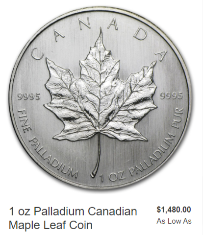 Palladium Canadian Maple Coin