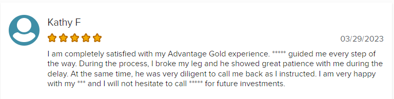 Advantage Gold Customer review
