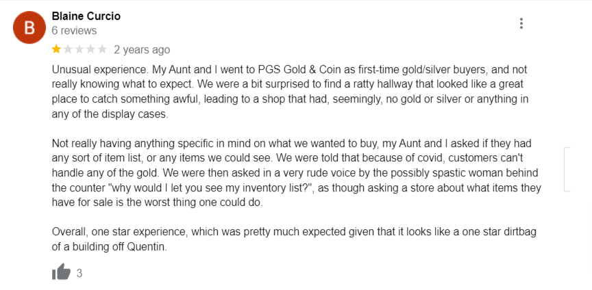 Negative Customer Review 