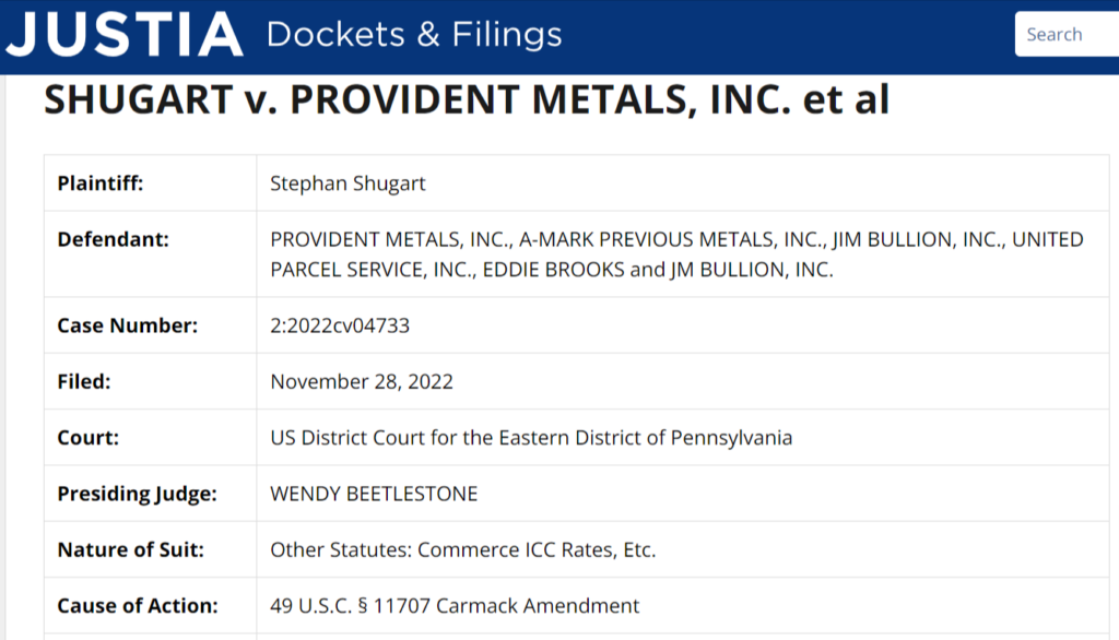 Provident Metals Lawsuits 