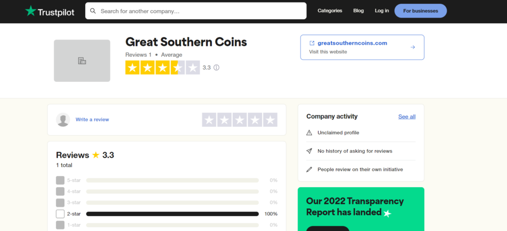 Trustpilot Reviews of Great Southern Coins