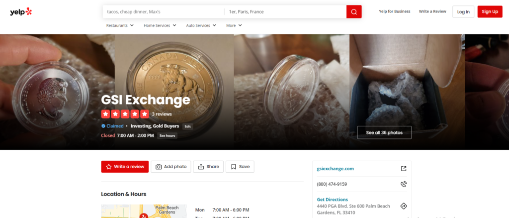 GSI Exchange Yelp reviews
