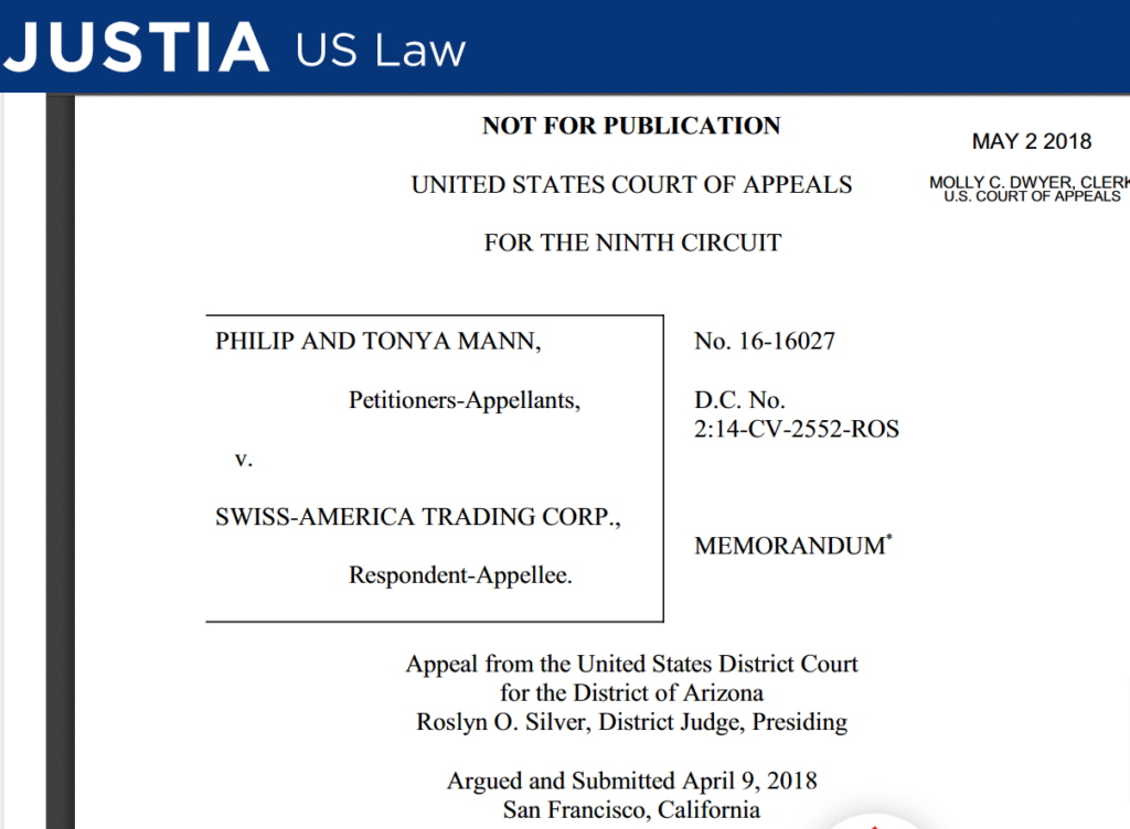 Swiss America Trading Corporation lawsuit on Justia