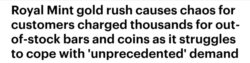 Issues with The Royal Mint services