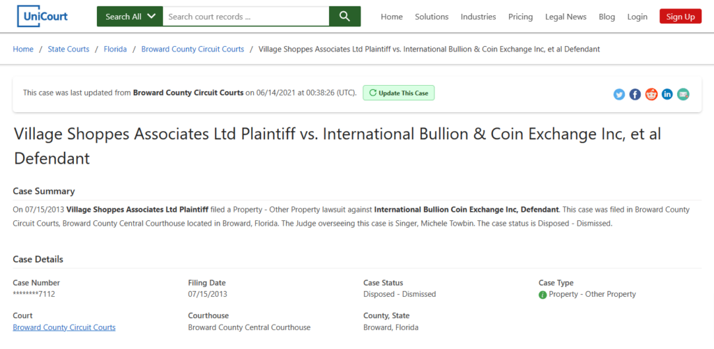 International Bullion Exchange lawsuits on UniCourt