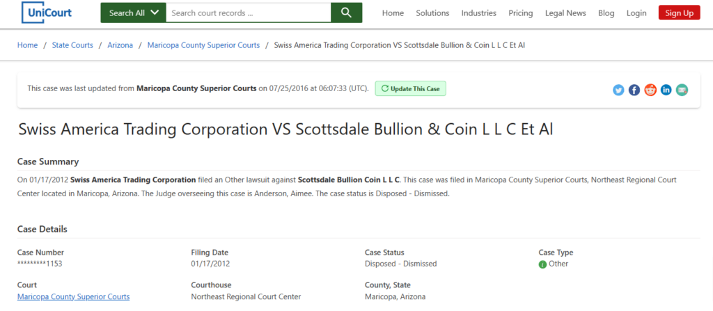 Scottsdale Bullion And Coin Lawsuit 