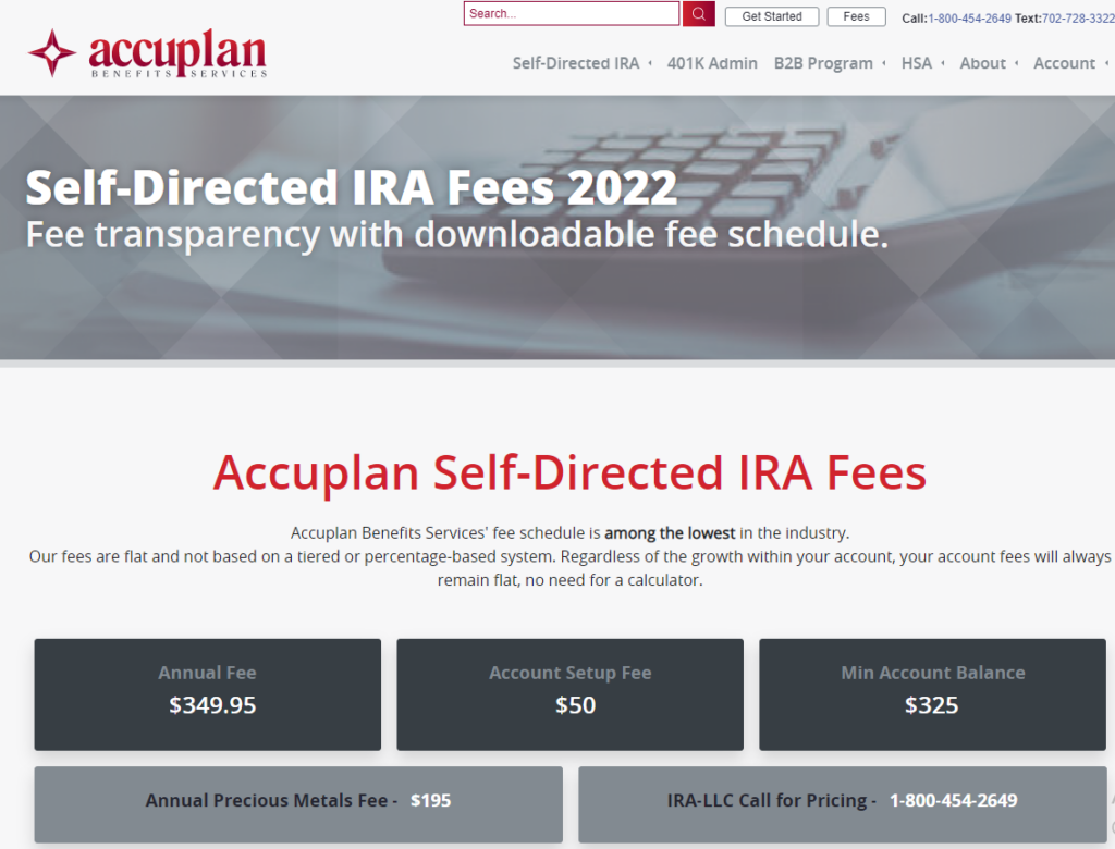 Accuplan fees & charges 