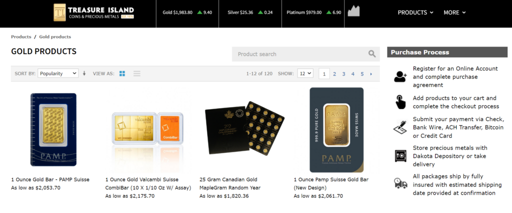 Treasure Island Coins Products 