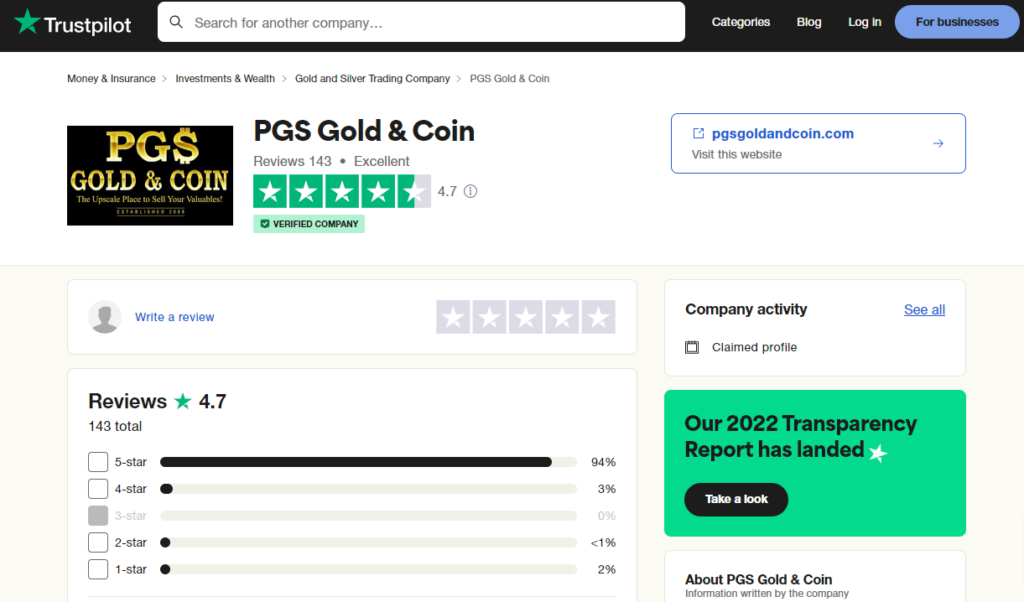 PGS review & rating on Trustpilot 