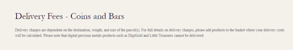Delivery Fees & Charges