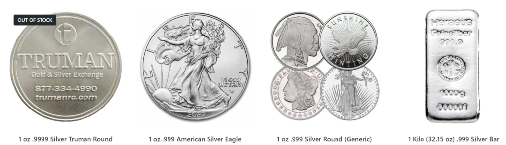 The Truman Company Silver products