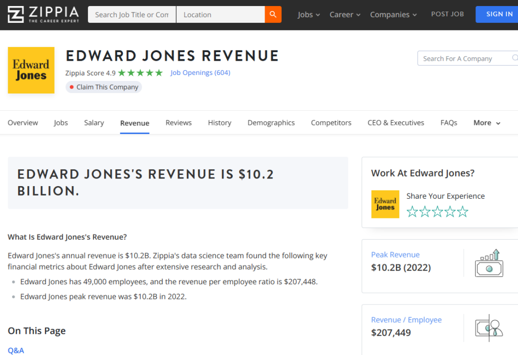 Edward Jones Revenue