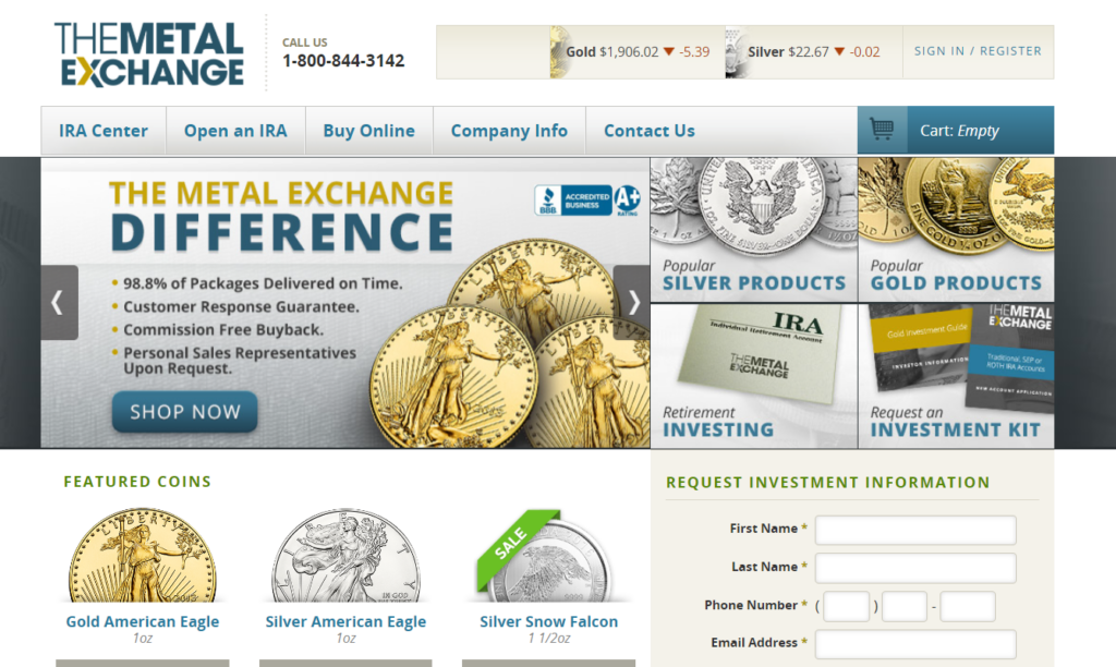The Metal Exchange website