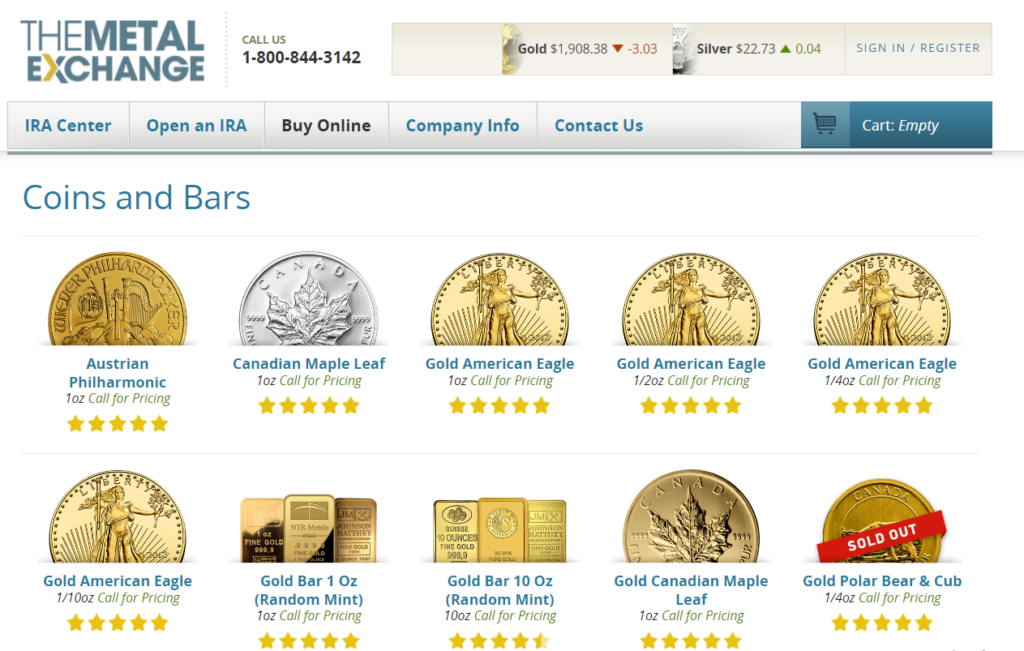 The Metal Exchange Gold Products 