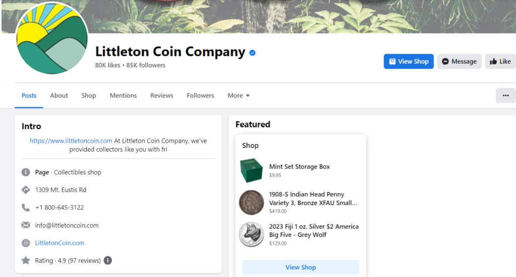 Littleton Coin Company Facebook
