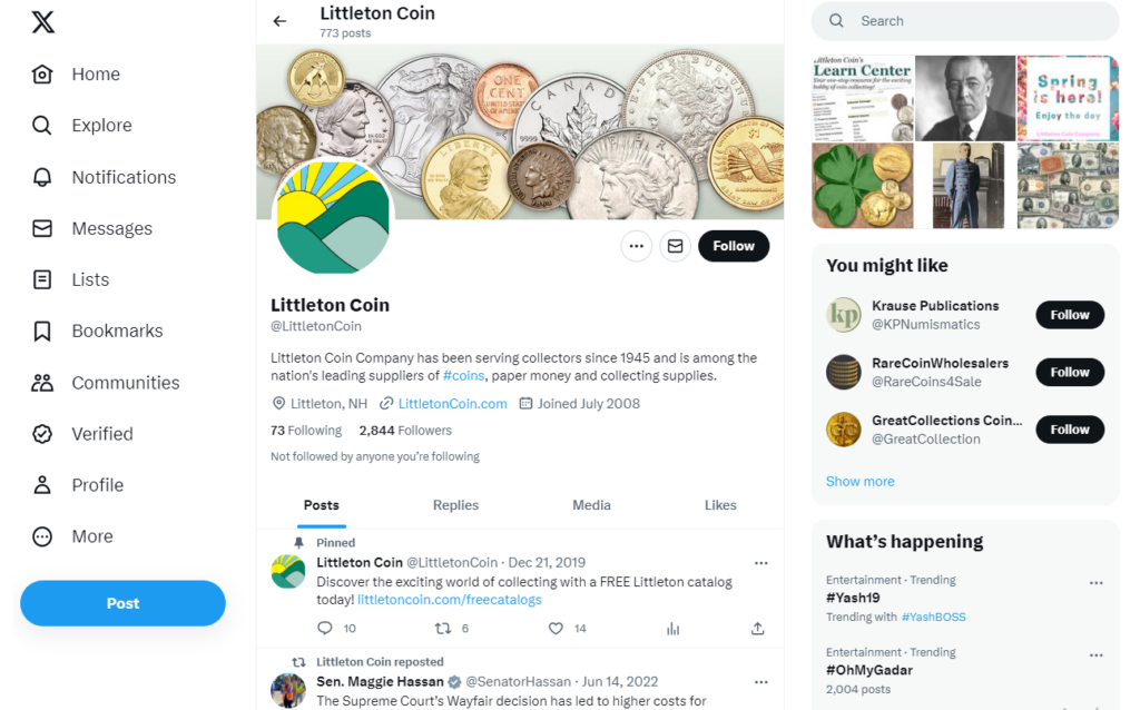 Littleton Coin Company Twitter