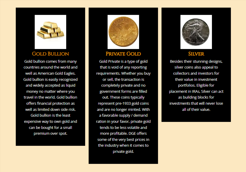 Desert Gold Exchange products 