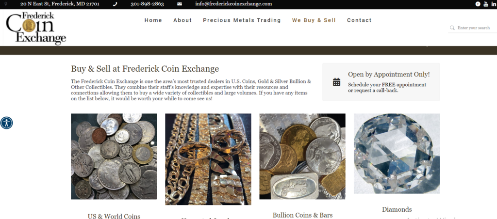 Frederick Coin Exchange Products 