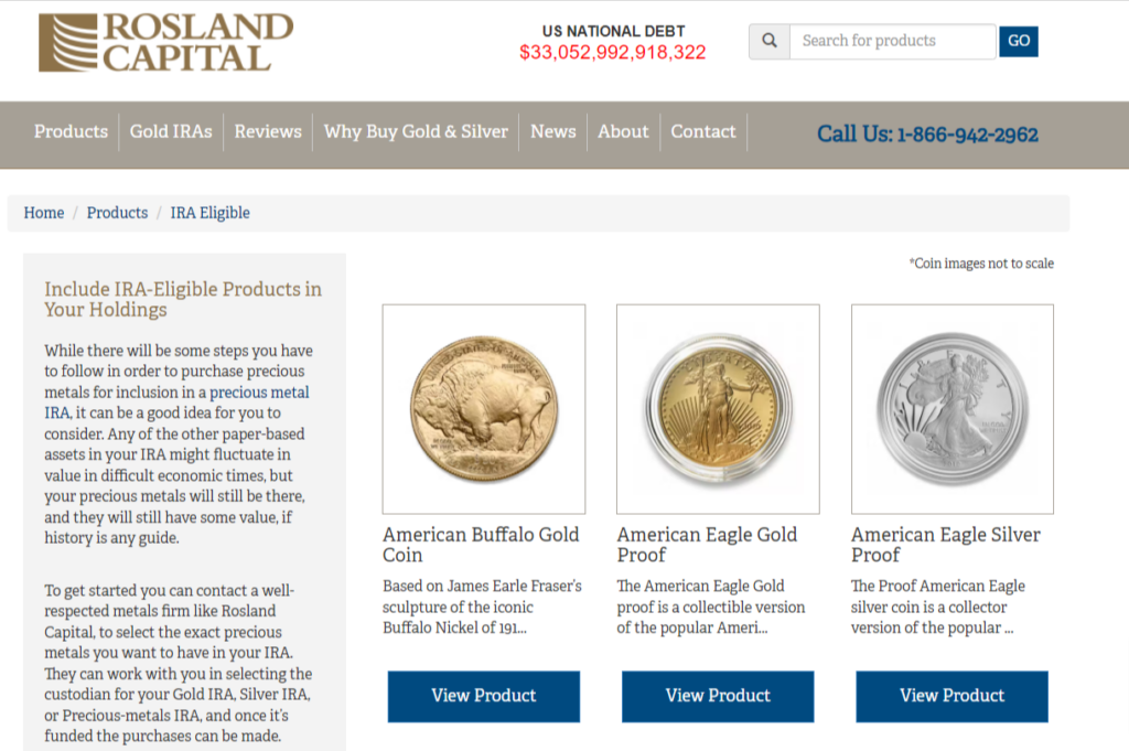 Rosland Gold IRA products 