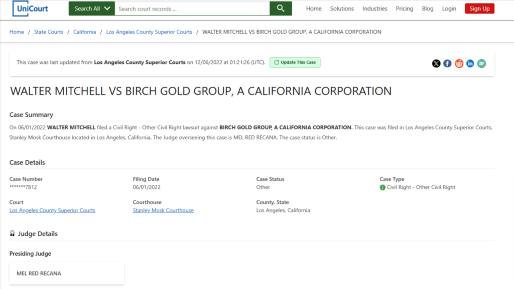 Birch Gold IRA lawsuits 