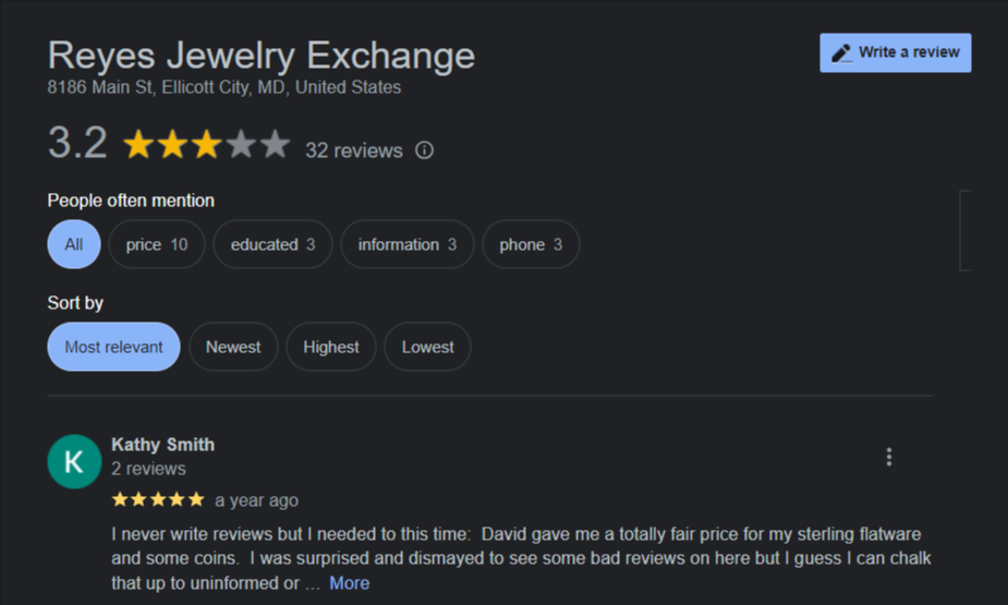 Google reviews 