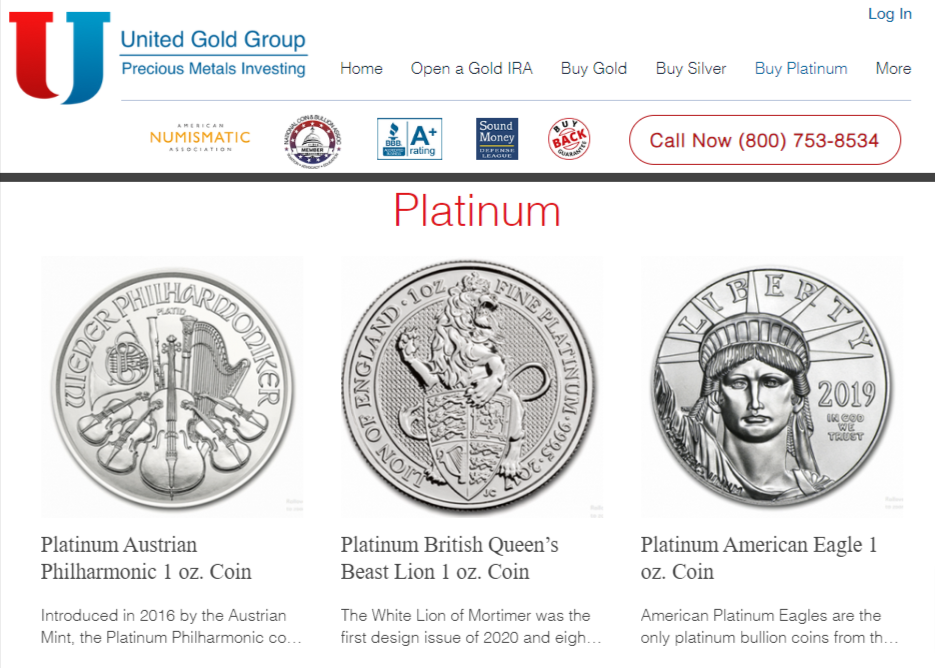 United Gold Group Platinum Coins 