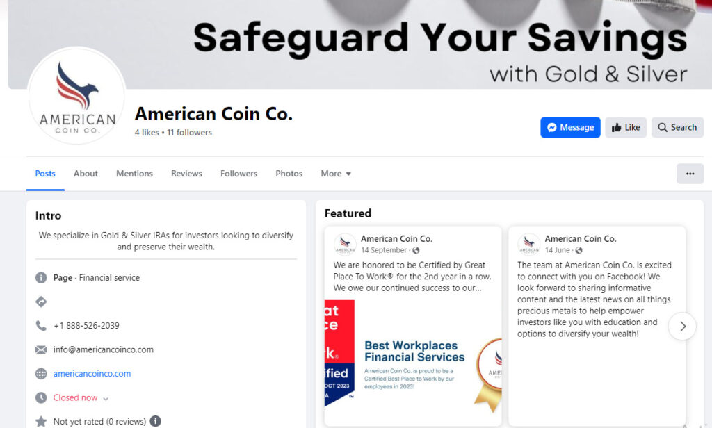 American Coin Co. facebook