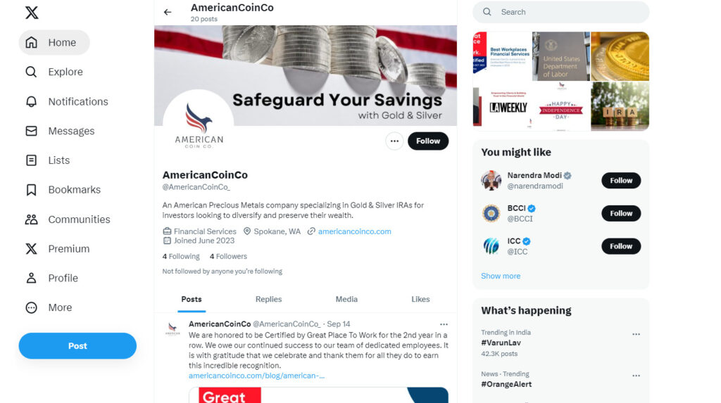 American Coin Co. reviews Twitter