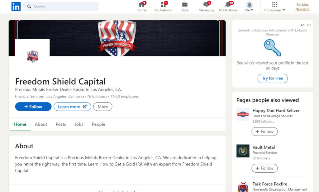 Freedom Shield Capital LinkedIn